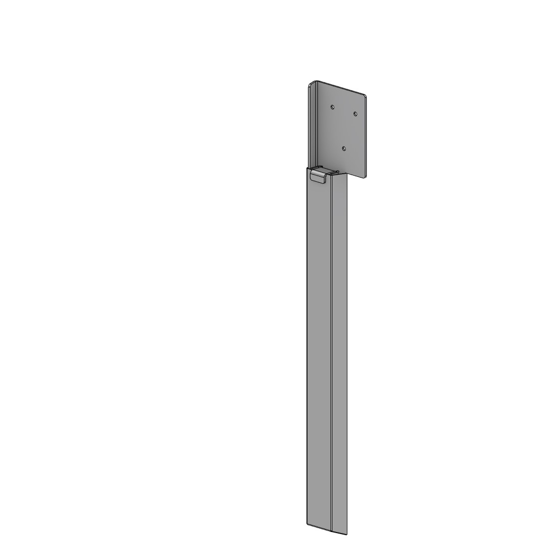 CAD rendering of a stainless steel gutter awning bracket