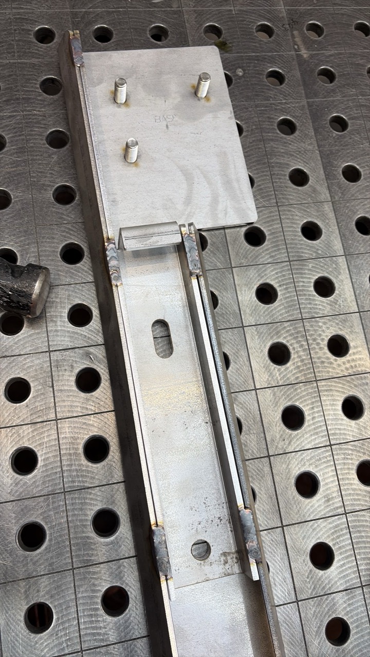 Close-up of a TIG-welded fillet on stainless steel