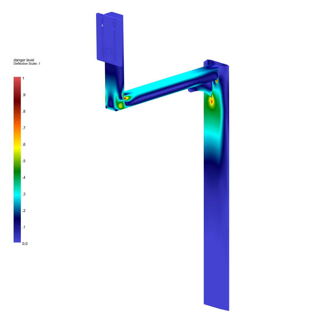 4.0 m Stainless Steel Wall Gutter Bracket — Danger Level
